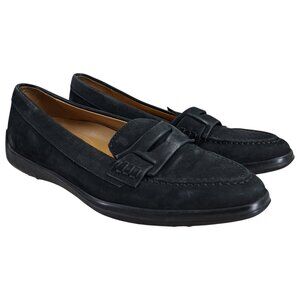 Tods Black Nubuck Leather Penny Loafers Size UK 5.5 US 7.5 Black Classic Preppy